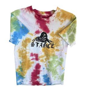 NWT Stance Nate Kostechko Collab Skull Grim Reaper 100% Cotton Tie Dye T-Shirt-S